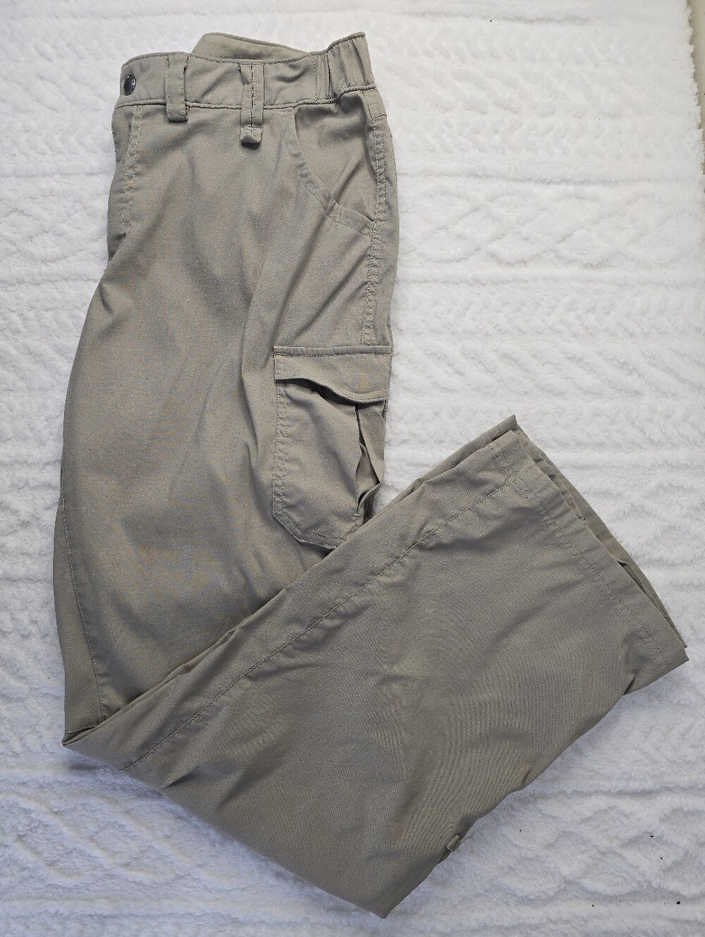 Duluth Trading Cargo Pants Khaki Beige Convertible Roll Tab Hiking Outdoor 16